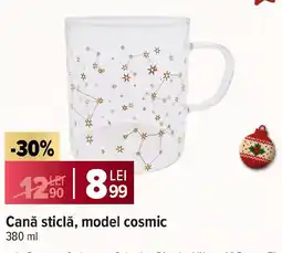 Carrefour Cană sticlă, model cosmic Ofertă