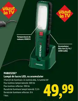 Lidl PARKSIDE Lampă de lucru LED, cu acumulator Ofertă