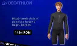 Decathlon Bluzǎ iarnă ciclism pe şosea Racer 2 negru bărbaţi Ofertă