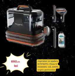 Media Galaxy Aspirator cu spalare ROWENTA Clean It IN5011F0, 1.81, 400W, negru-portocaliu Ofertă