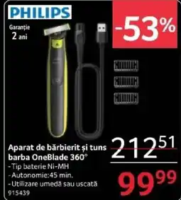 Selgros Aparat de bărbierit şi tuns barba OneBlade 360° Ofertă
