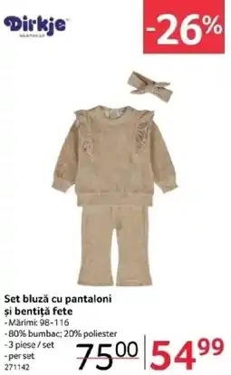 Selgros Set bluză cu pantaloni şi bentiţă fete Ofertă