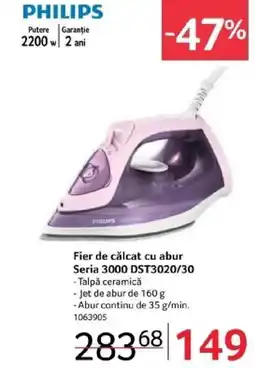 Selgros PHILIPS Fier de călcat cu abur Seria 3000 DST3020/30 Ofertă