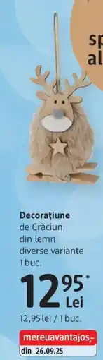 DM Decorațiune de Crăciun din lemn Ofertă