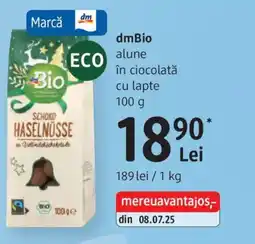 DM Dmbio alune în ciocolată cu lapte Ofertă