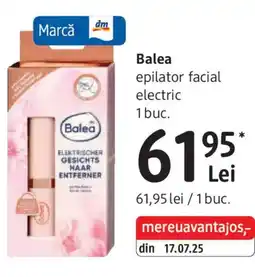 DM Balea epilator facial electric Ofertă