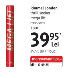 DM Rimmel London thrill seeker mega lift mascara Ofertă