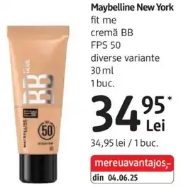 DM Maybelline New York fit me cremă BB FPS 50 Ofertă