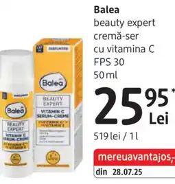 DM Balea beauty expert cremă-ser cu vitamina C FPS 30 Ofertă