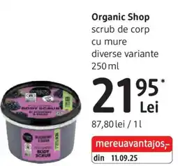 DM Organic Shop scrub de corp cu mure Ofertă