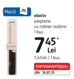 DM Ebelin pieptene cu mâner subțire Ofertă