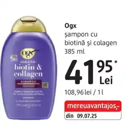 DM Ogx Şampon cu biotină şi colagen Ofertă