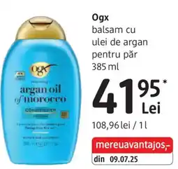 DM Ogx balsam cu ulei de argan pentru păr Ofertă