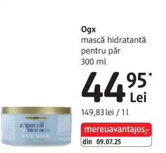 DM Ogx mască hidratantă pentru păr Ofertă
