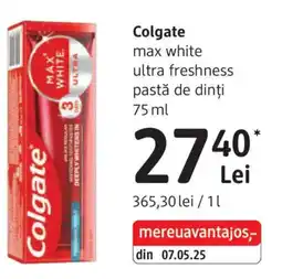 DM Colgate max white ultra freshness pastă de dinți Ofertă