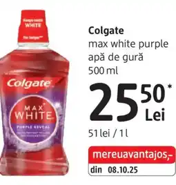 DM Colgate max white purple apă de gură Ofertă