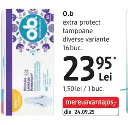 DM O.b extra protect tampoane Ofertă