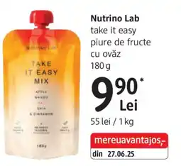 DM Nutrino Lab take it easy piure de fructe cu ovăz Ofertă