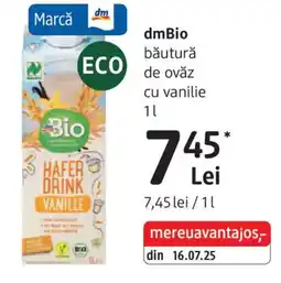 DM Dmbio băutură de ovăz cu vanilie Ofertă