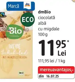 DM Dmbio ciocolată cu migdale Ofertă