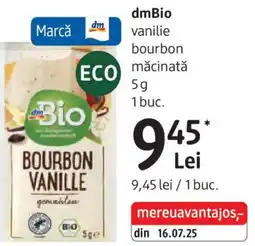 DM DmBio vanilie bourbon măcinată Ofertă