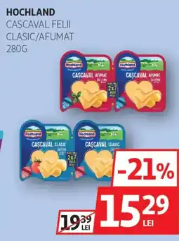 Auchan Hochland Cascaval felii cascaval afumat Ofertă