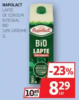 Auchan Napolact Lapte de consum integral bio 3.8% grasime Ofertă
