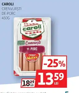 Auchan Caroli Crenvurști de porc Ofertă