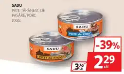 Auchan Sadu Pate ţărănesc de pasăre/porc Ofertă