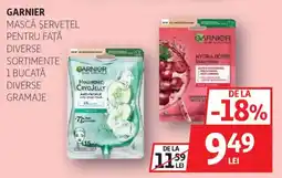 Auchan GARNIER Mască șervețel pentru faţă Ofertă