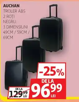 Auchan Auchan Troler abs 2 roti negru Ofertă