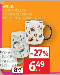 Auchan Actuel cană portelan cu print de crăciun Ofertă