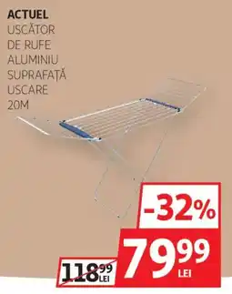 Auchan Actuel uscător de rufe aluminiu suprafată uscare Ofertă