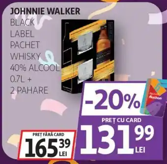 Auchan Johnnie Walker Black label pachet whisky Ofertă