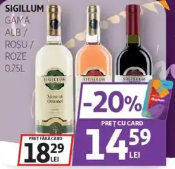 Auchan Sigillum gama alb/ roșu / roze Ofertă