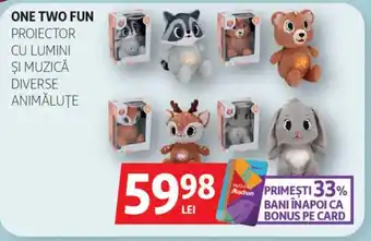 Auchan One Two Fun proiector cu lumini şi muzică Ofertă
