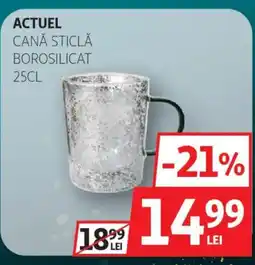 Auchan Actuel cană sticlă borosilicat Ofertă