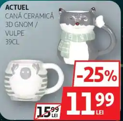 Auchan Actuel cană ceramică 3D gnom / vulpe Ofertă