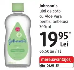 DM Johnson's ulei de corp cu Aloe Vera pentru bebeluşi Ofertă