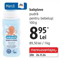 DM Babylove pudră pentru bebeluşi Ofertă