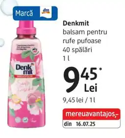 DM Denkmit balsam pentru rufe pufoase Ofertă