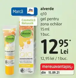 DM Alverde q10 gel pentru zona ochilor Ofertă