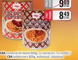 CBA CBA conservă de fasole, cu cârnǎciori, cu costiţă Ofertă