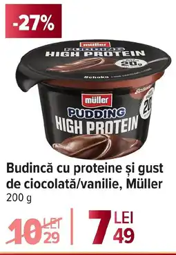 Carrefour Budincă cu proteine şi gust de ciocolată/vanilie, Müller Ofertă