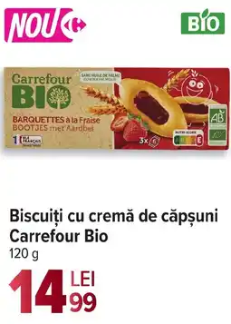 Carrefour Biscuiți cu cremă de căpşuni Carrefour Bio Ofertă