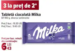 Carrefour Tabletă ciocolată Milka Ofertă