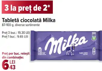 Carrefour Tabletă ciocolată Milka Ofertă