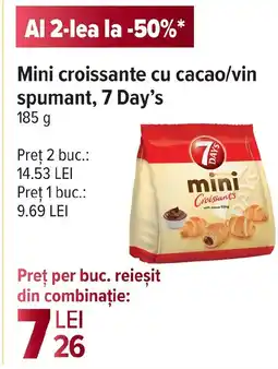 Carrefour Mini croissante cu cacao/vin spumant, 7 Day's Ofertă