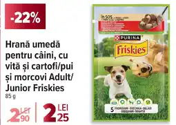 Carrefour Hrană umedă pentru câini, cu vită şi cartofi/pui si morcovi Adult/ Junior Friskies Ofertă