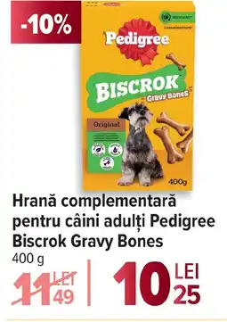 Carrefour Hrană complementară pentru câini adulţi Pedigree Biscrok Gravy Bones Ofertă